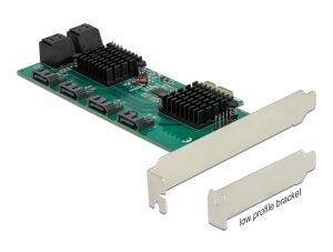 DeLOCK 8 Port SATA PCI Express x1 Karte - Low Profile Formfaktor
