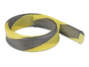 DELOCK Geflechtschlauch dehnbar 2 m x 38 mm schwarz-gelb