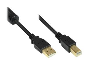 Alcasa GC-M0083 USB Kabel USB 2.0 5 m USB A USB B 0,48 Gbit/s Schwarz