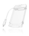 ICY BOX IB-AC703-C, USB 3.2 Gen 1 Type-C zu 2,5" SATA Festplatten (9,5 mm Höhe) Adapter Kabel mit Schutzbox, Zugriff LED, weiß