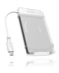 ICY BOX IB-AC703-C, USB 3.2 Gen 1 Type-C zu 2,5" SATA Festplatten (9,5 mm Höhe) Adapter Kabel mit Schutzbox, Zugriff LED, weiß