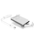 ICY BOX IB-AC703-C, USB 3.2 Gen 1 Type-C zu 2,5" SATA Festplatten (9,5 mm Höhe) Adapter Kabel mit Schutzbox, Zugriff LED, weiß