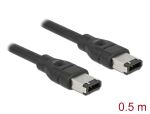 DELOCK FireWire-Kabel FW400 6Pin -> FW400 6Pin St/St 0.50m