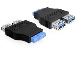 DeLOCK 65324 Kabeladapter USB 3.0 19 Pin Buchse Schwarz