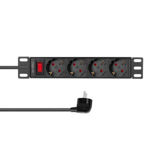 LogiLink PDU4B01 Stromverteilereinheit (PDU) 4 AC-Ausgänge 1U Schwarz