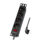LogiLink PDU4B01 Stromverteilereinheit (PDU) 4 AC-Ausgänge 1U Schwarz