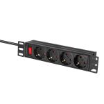 LogiLink PDU4B01 Stromverteilereinheit (PDU) 4 AC-Ausgänge 1U Schwarz