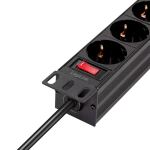 LogiLink PDU4B01 Stromverteilereinheit (PDU) 4 AC-Ausgänge 1U Schwarz