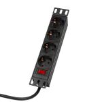 LogiLink PDU4B01 Stromverteilereinheit (PDU) 4 AC-Ausgänge 1U Schwarz