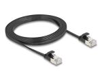 DELOCK Patchkabel gewinkelt RJ45 S/FTP Cat6 2,00m Schwarz