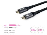 Equip USB4 Gen 2x2 C to C Cable, 3.0m, 20Gbps, PD 240W, 4K@60Hz, DP Alt Mode, Black
