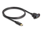 DeLOCK SuperSpeed USB 10 Gbps (USB 3.2 Gen 2) Kabel USB Type-C Stecker zu USB Typ-A Buchse 1 m zum Einbau schwarz