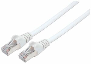 Intellinet Netzwerkkabel mit Cat6a-Stecker und Cat7-Rohkabel, S/FTP, 100% Kupfer, LS0H, 0,5 m, weiß