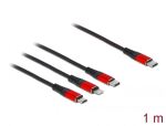 DELOCK USB Ladekabel 3 in 1 USB/C -> Lightning/Type-C/Micro