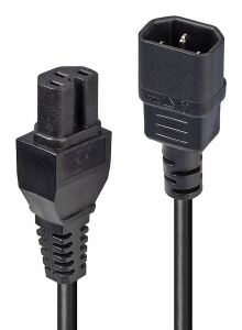 Lindy 30314 Stromkabel Schwarz 2 m C14-Koppler C15-Koppler