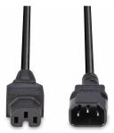 Lindy 30314 Stromkabel Schwarz 2 m C14-Koppler C15-Koppler
