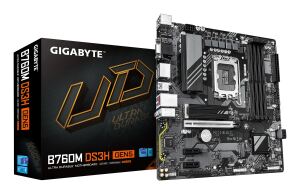 GIGABYTE B760M DS3H GEN5 Mainboard – Unterstützt Intel Core Prozessoren der 14. Generation, digitales VRM mit 6+2+1 Phasen, bis zu 5600 MHz DDR5, 2 x PCIe 4.0 M.2, 2.5GbE LAN, USB 3.2 Gen2