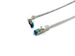 Equip Cat.6A S/FTP Patchkabel, gewinkelter zu geradem Stecker, 0.5 m, Weiß
