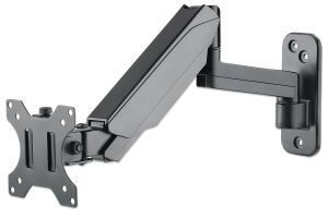 Manhattan Universal-Wandhalterung mit Gasdruckfeder für einen Monitor, Halterungsarm mit Gasdruckfeder, Kugelgelenk und Verlängerungsarm, geeignet für einen Monitor von 17" bis 32"* und bis zu 8 kg