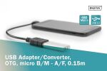 DIGITUS USB AdapterKonverter,OTG,micro BSt-ABu,0,15m,sw