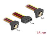 DELOCK Stromkabel SATA 15pin -> 2x SATA 15pin St/Bu/Bu 15cm