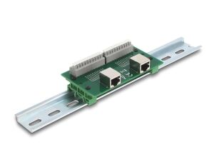 DELOCK RJ50 2 x Buchse zu 2 x Terminalblockmit Drucktaster