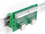 DELOCK RJ50 2 x Buchse zu 2 x Terminalblockmit Drucktaster