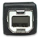 Manhattan Hi-Speed USB B Anschlusskabel, USB 2.0, Typ A Stecker - Typ B Stecker, 480 Mbps, 0,5 m, Schwarz