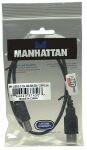 Manhattan Hi-Speed USB B Anschlusskabel, USB 2.0, Typ A Stecker - Typ B Stecker, 480 Mbps, 0,5 m, Schwarz