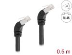 DELOCK RJ45 Netzwerkkabel Cat.6A S/FTP Slim 45° 0,5m...