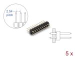 DELOCK Stiftleiste 10 Pin, Rastermaß 2,54 mm, 2-reihig 5 St.