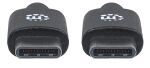 Manhattan USB 2.0 Typ C-Kabel, Typ C-Stecker auf Typ C-Stecker, 480 Mbit/s, 2 m, schwarz