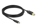 DELOCK Kabel USB 2.0 C > B 4.0m schwarz