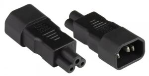 Alcasa PA-1405S Netzstecker-Adapter C14 C5 Schwarz
