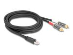 DELOCK Adapter RJ45 Stecker zu 2 x Cinch Stecker schwarz 2 m