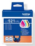 Brother LC521VAL Druckerpatrone 4 Stück(e) Original Schwarz, Cyan, Magenta, Gelb