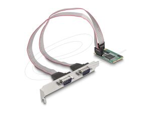 DeLOCK Mini PCIe Karte full size zu 2 x Seriell RS-232 D-Sub 9 Pin