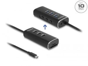 DELOCK 3 Port USB 10 Gbps Hub inkl. SDMicro SD Card Reader