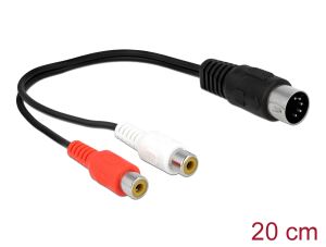 DELOCK DIN Cable diode plug 5 pin to 2 x RCA female 20 cm