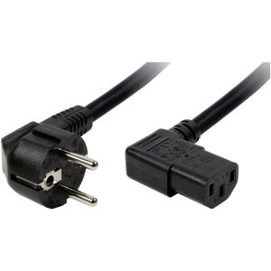 Kaltgerätekabel 3m Stecker Typ F (CEE 7/7) 90° Gewinkelt auf C13 Buchse 90°