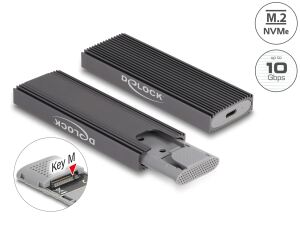 DeLOCK Externes USB Type-C™ Combo Gehäuse für M.2 NVMe PCIe oder SATA SSD - werkzeugfrei