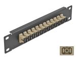DELOCK 10" LWL Patchpanel 12 Port SC Simplex beige 1HE schw.