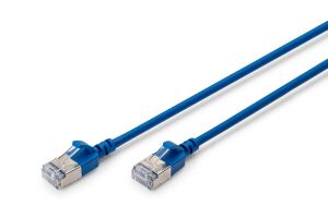 Digitus CAT 6A F-FTP Slim Patchkabel, 0,5m, Blau