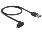 USB Kabel Delock A -> Micro-B St/St 0.50m 90°gew. Easy USB