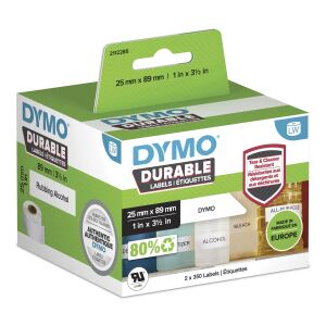DYMO Original LabelWriter Hochleistungs-Etiketten | 25 mm x 89 mm | weißes Kunststoff-Etikett | Rolle mit 700 Etiketten | für LabelWriter-Beschriftungsgerät
