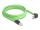 DeLOCK RJ45 Netzwerkkabel Cat.6A Stecker zu Stecker oben gewinkelt SF/UTP schleppkettentauglich PUR (TPU) 2 m grün