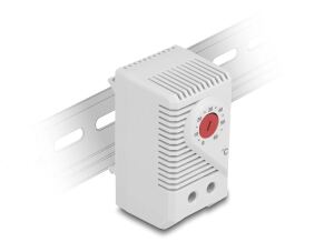 DELOCK Thermostat mit Schließer-Kontakt für Hutschiene