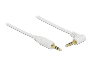DELOCK Klinkekabel 3,5mm 3 Pin St/St gewinkelt 2.00m weiß