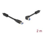 DeLOCK USB 5 Gbps Kabel Typ-A Stecker zu Typ-B Stecker 90° links gewinkelt 2 m