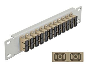 DELOCK 10" LWL Patchpanel 12 Port SC Duplex beige 1 HE grau